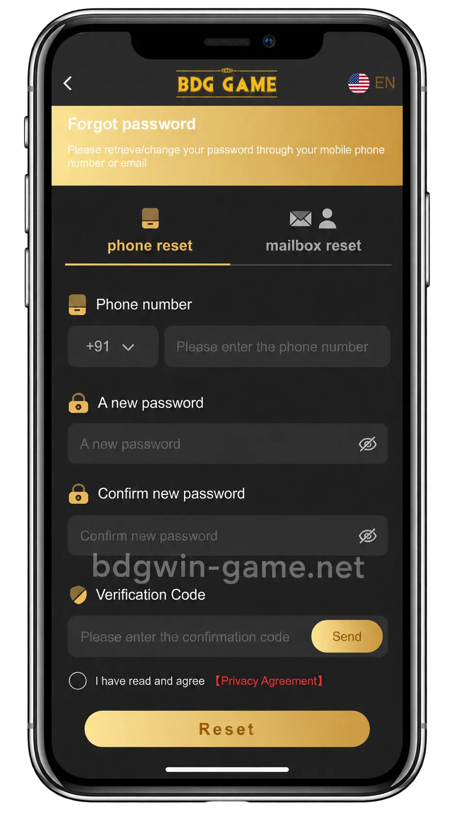 Register 6 BDG Win Password Reset